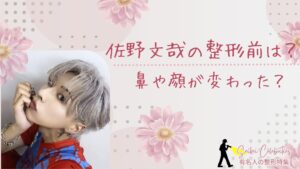 佐野文哉の整形前は?鼻や顔が変わったのか画像比較で検証!