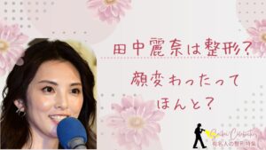 田中麗奈は整形してる？顔変わったのか画像比較で検証！