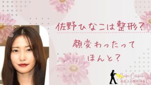 佐野ひなこは整形してる？顔変わったのか画像比較で検証！
